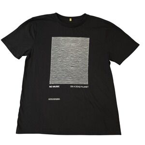 Joy Division Peter Saville No Music On A Dead Planet Black Graphic T-Shirt L
